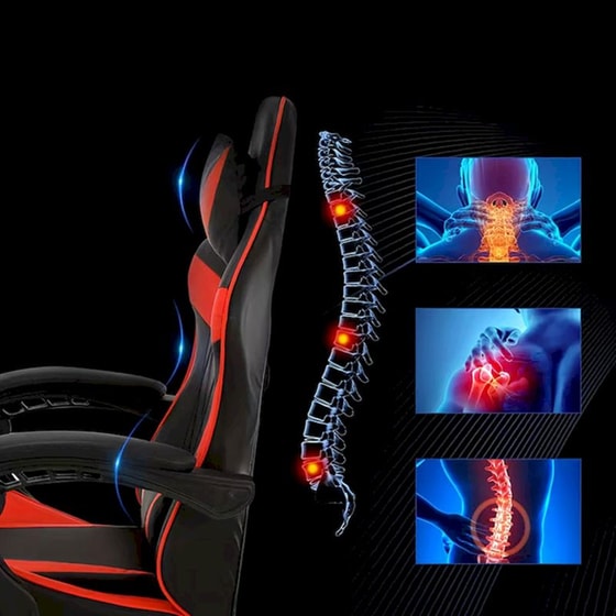 Καρέκλα Gaming/ Εργασίας Aria Trade RC-K-1971 - Μαύρη/ Κόκκινη image 4