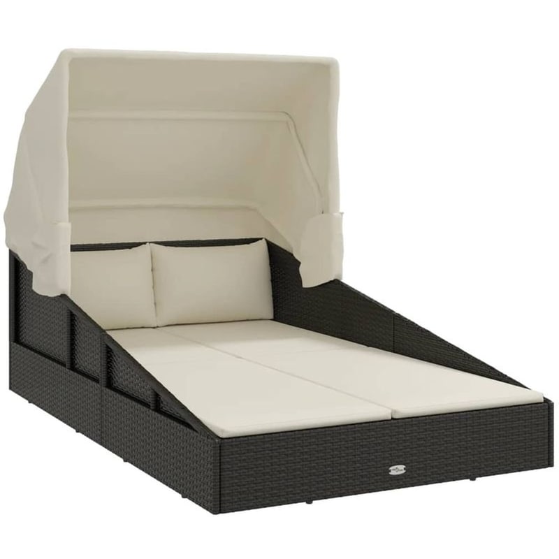 Ξαπλώστρα VidaXL από Συνθετικό Ρατάν - Μαύρο/Μπεζ