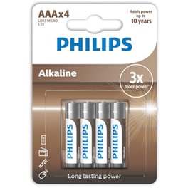 Philips Μπαταρία Αλκαλική Lr03a4b AAA 1.5V 4τμχ