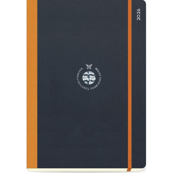 Ημερολόγιο Ημερήσιο 2026 The Writing Fields Flex Global Μαύρο Πορτοκαλί image 0