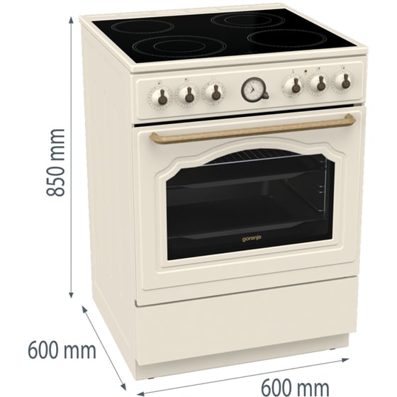 Ηλεκτρική Κουζίνα Κεραμική GORENJE GECS6B70CLI 71 lt Μπεζ image 5