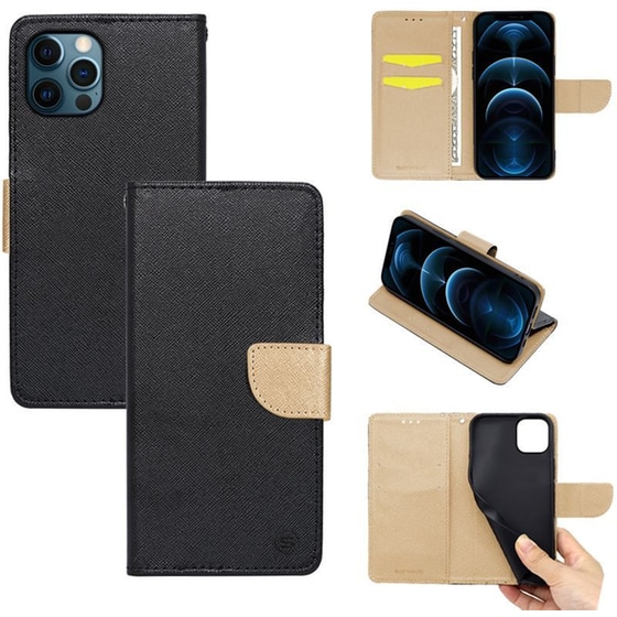 Θήκη Apple iPhone 12 Pro - Sonique Trend Book - Μαύρο image 0