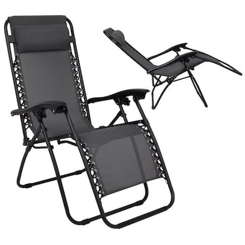 WOODWELL Πολυθρονα Παραλιας Super Relax Me Υποποδιο Γκρι