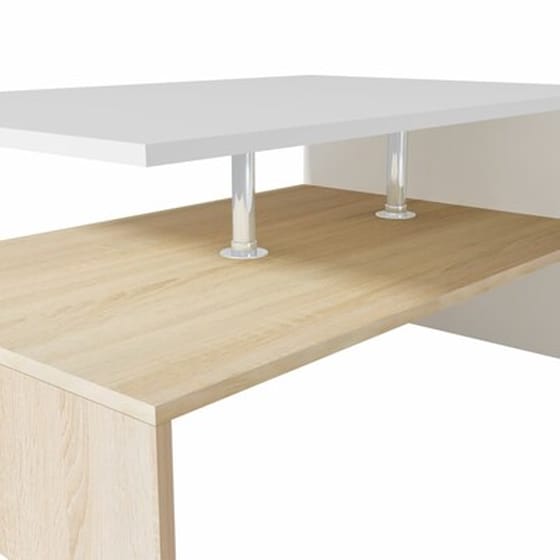 Τραπεζάκι Σαλονιού VidaXL από Μοριοσανίδα 90x59x42cm - Λευκό image 5