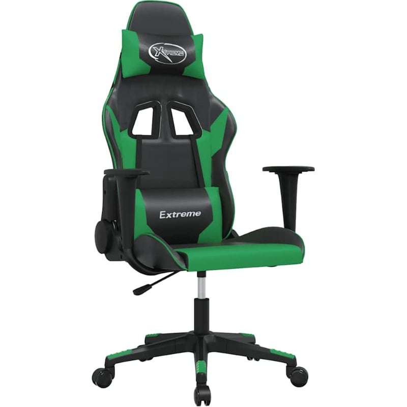 Καρέκλα Gaming VIDAXL 3143690 με Ρυθμιζόμενα Μπράτσα από Τεχνητό Δέρμα - Μαύρο