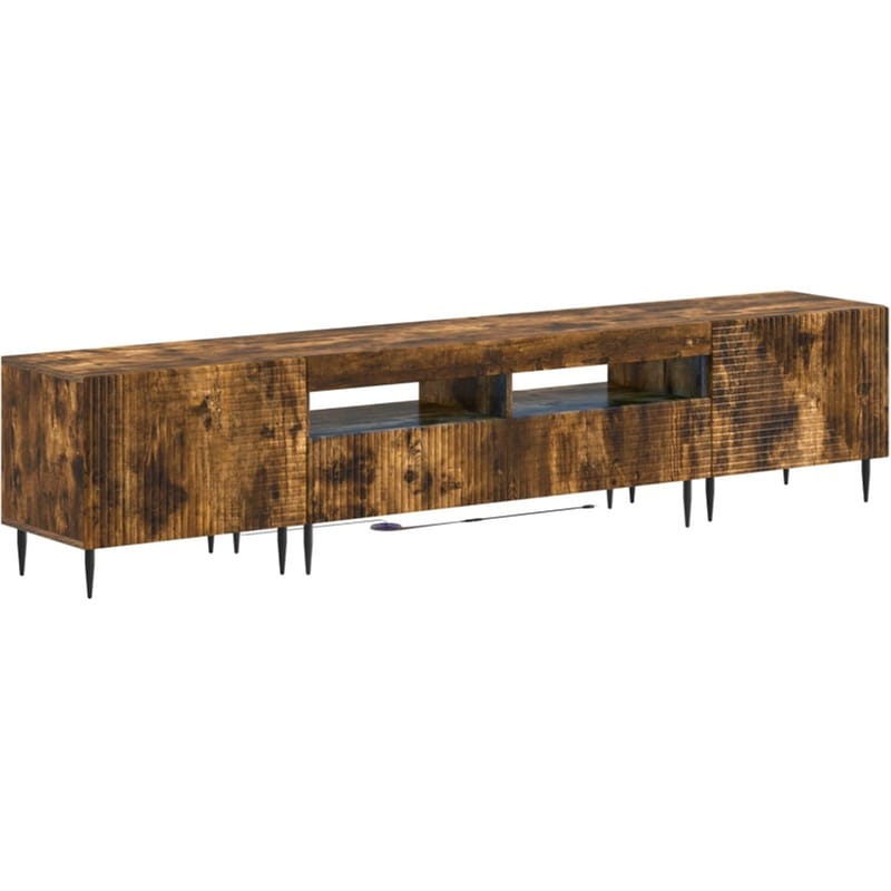 Έπιπλο Τηλεόρασης VidaXL με LED 3 τμχ 198 x 35 x 43 cm - Καπνιστή Δρυς