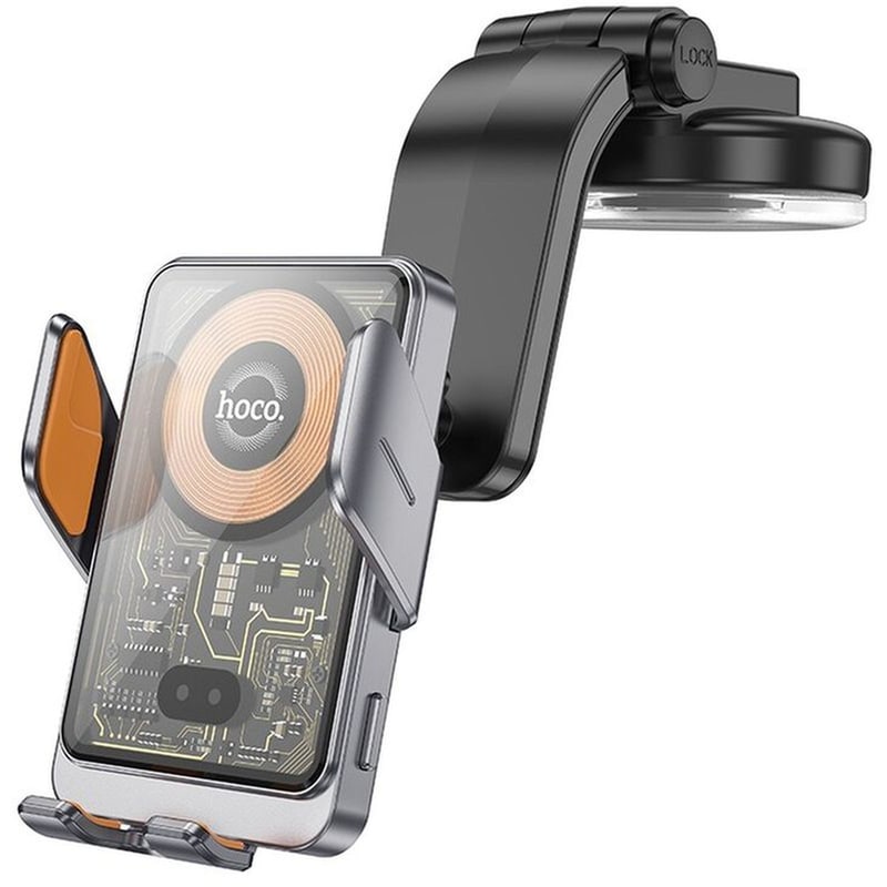 Βάση Στήριξης Αυτοκινήτου Ταμπλό 4.5-7 Hoco HW8 Transparent 15W- Γκρι