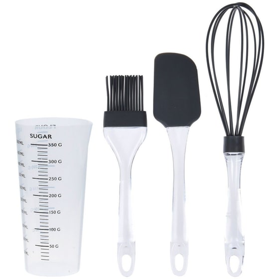 Σετ Εργαλεία Ζαχαροπλαστικής Spitishop  Σιλικόνης 4τμχ - Γκρι image 0