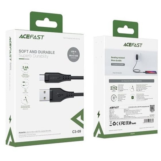 Καλώδιο Σύνδεσης Acefast C3-09 Usb-a Σε Micro-usb 2.4a 1.2m Μαύρο image 1