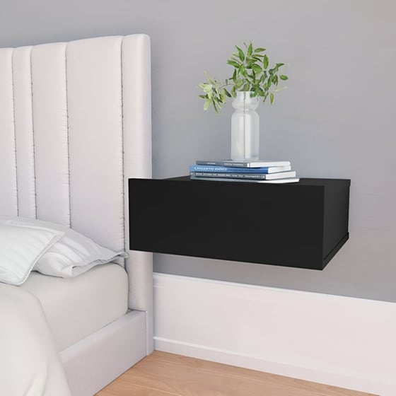 Κομοδίνο Vidaxl Κρεμαστό Από Μοριοσανίδα 40x30x15 cm  - Μαύρο image 1