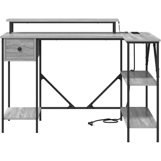 Γραφείο VidaXL από Επεξεργασμένο Ξύλο 120x79x86,5 cm - Γκρι Sonoma image 5