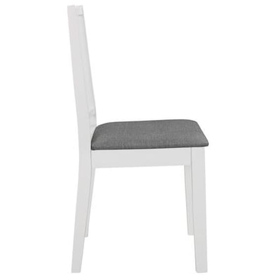Καρέκλες Τραπεζαρίας Vidaxl από Μασίφ Ξύλο Με Μαξιλάρια 4 Τμχ - Λευκό/Γκρι image 2