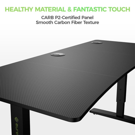 Γραφείο Gaming Eureka Ergonomic ERK-IM6301-BK από Μοριοσανίδα 160x70cm - Μαύρο image 4
