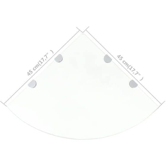 Ράφι Τοίχου VidaXL Γωνιακό από Γυαλί 45x0.8x45 cm - Διάφανο image 5