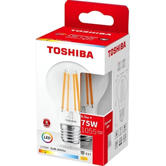 Λάμπα LED Toshiba Filament A60 E27 8.5W 2700K - Θερμό Λευκό image 1
