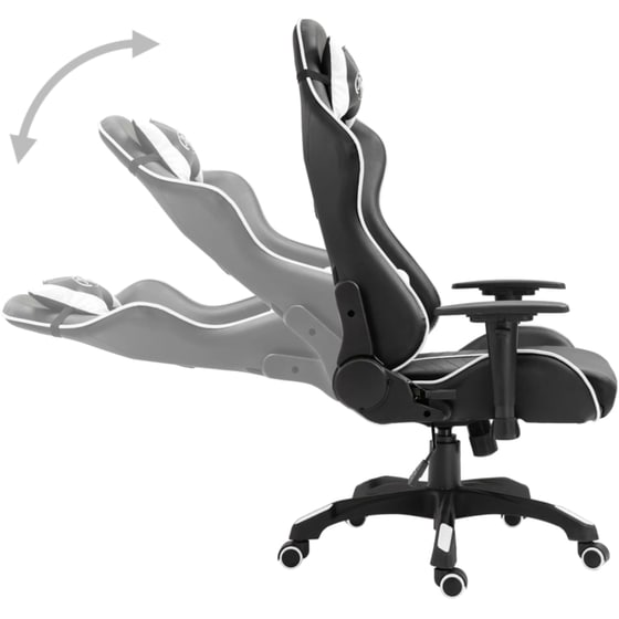 Gaming Καρέκλα VidaXL από Τεχνητό Δέρμα - Μαύρη/Λευκή image 1