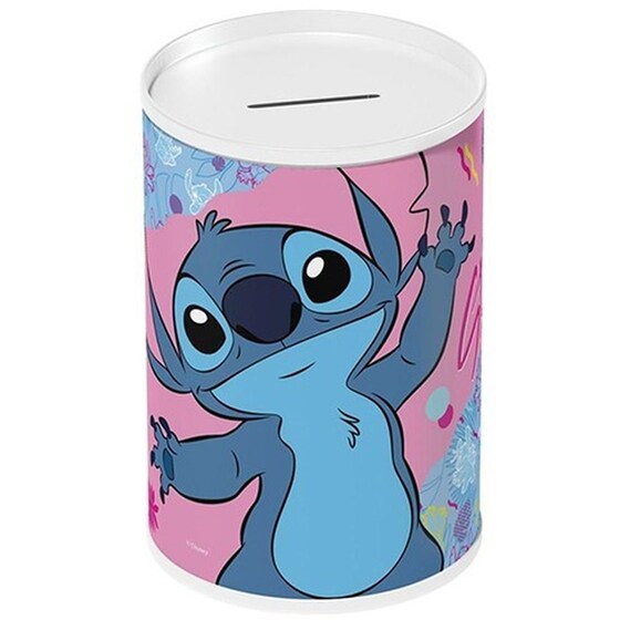 Κουμπαράς Diakakis Lilo & Stitch Μεταλλικός 10x15 cm - Ροζ/Μπλε image 0