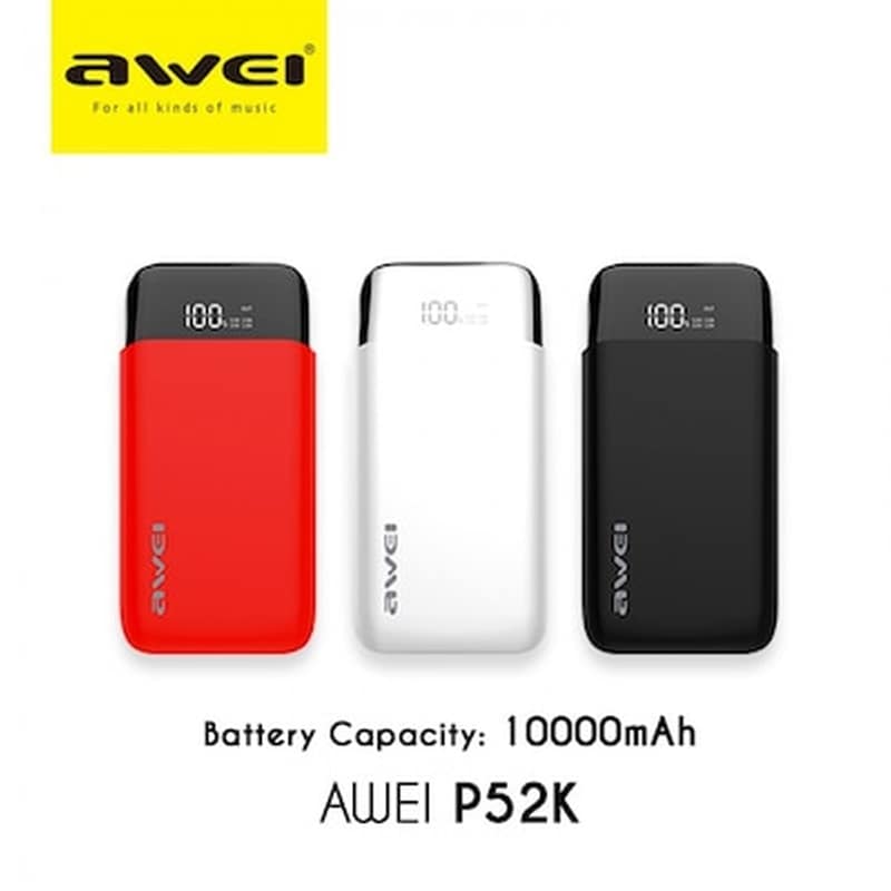 AWEI Powerbank Awei P52k 10000 Mah (shake Up Power Display)