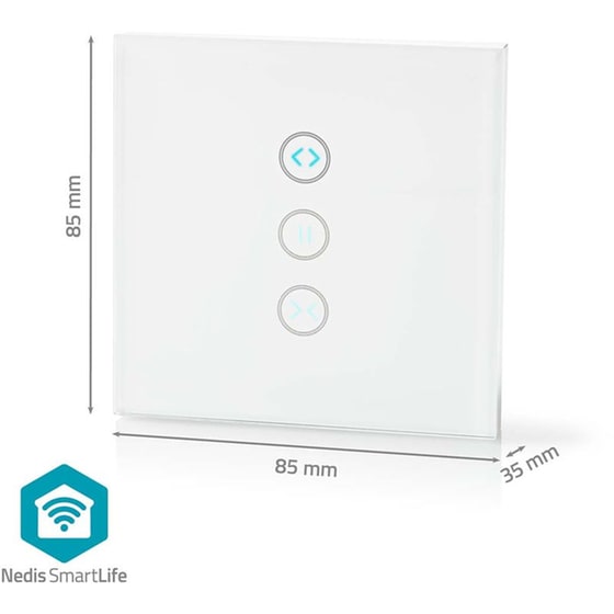 Διακόπτης Τοίχου NEDIS Wi-Fi Smart WIFIWC10WT - Λευκό image 4
