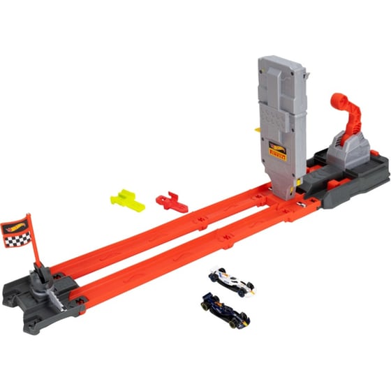 Playset Hot Wheels Racing Formula 1 Grid Start Track Set & 2 Die-Cast F1 Cars 1:64 image 3