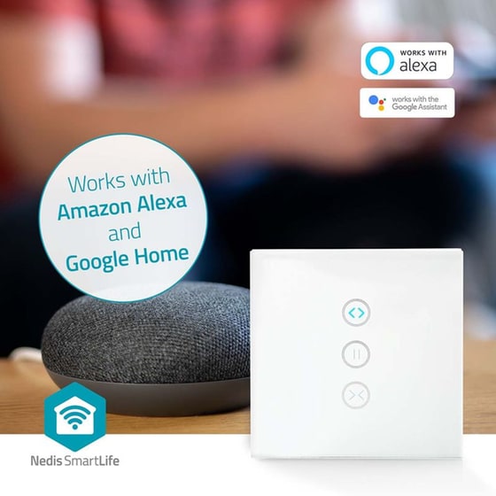 Διακόπτης Τοίχου NEDIS Wi-Fi Smart WIFIWC10WT - Λευκό image 6