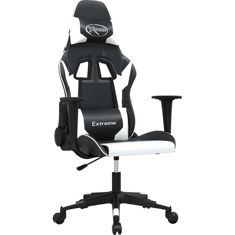 Καρέκλα Gaming VIDAXL 345450 με Ρυθμιζόμενα Μπράτσα από Τεχνητό Δέρμα - Μαύρο