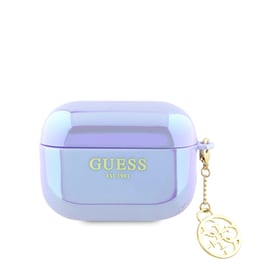 Guess  Quot;4g Logo Collection Quot; Charm Θήκη Προστασίας Απο Σιλικόνη Για Apple Airpods Pro 2 Με Χρυσό Κρεμαστό Στολίδι (iridescent Purple)