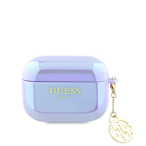 Guess  Quot;4g Logo Collection Quot; Charm Θήκη Προστασίας Απο Σιλικόνη Για Apple Airpods Pro 2 Με Χρυσό Κρεμαστό Στολίδι (iridescent Purple) image 0