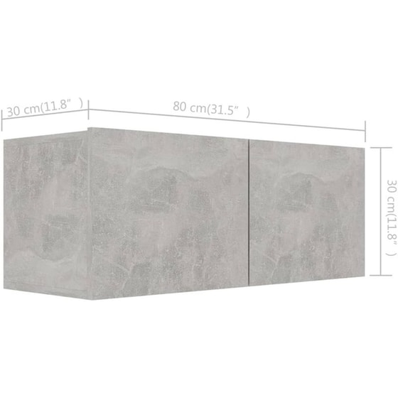 Έπιπλα Τηλεόρασης VidaXL Μοριοσανίδα 5 Τμχ 80x30x30cm - Γκρι image 6