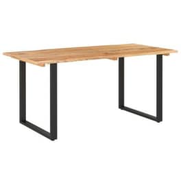 Τραπεζαρία Vidaxl από Μασίφ Ξύλο Ακακίας 160x80x76 cm - Μαύρο/Καφέ