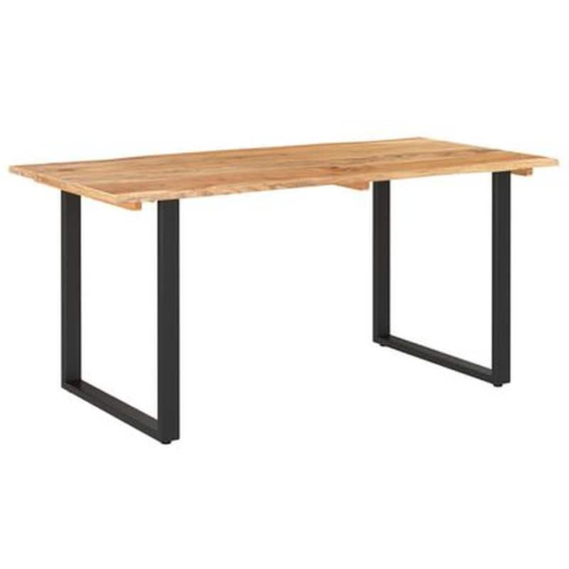 Τραπεζαρία Vidaxl από Μασίφ Ξύλο Ακακίας 160x80x76 cm - Μαύρο/Καφέ VIDAXL