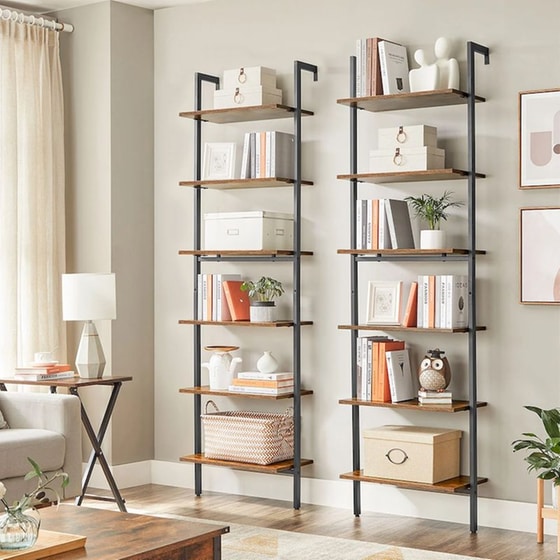 Ραφιέρα Vasagle Lls103b01 από Μοριοσανίδα/Μέταλλο 60x30x204.8cm - Καφέ/Μαύρο image 3