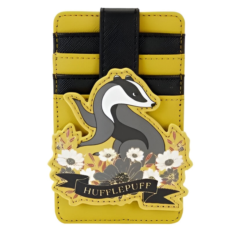 LOUNGEFLY Πορτοφόλι Loungefly Harry Potter Hufflepuff Floral - Μαύρο/Κίτρινο