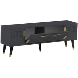 Έπιπλο Τηλεόρασης 24Mall Moda από Μοριοσανίδα 150x35x53.2 cm - Ανθρακί/Χρυσό