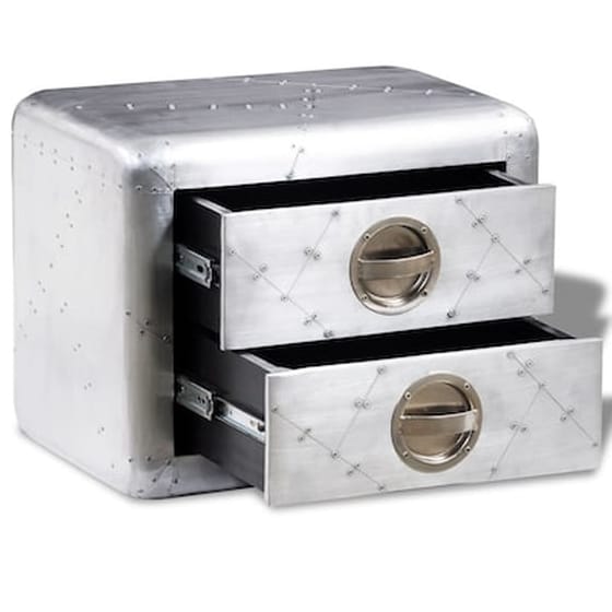 Τραπεζάκι Σαλονιού VidaXL από Αλουμίνιο 50x35x40cm - Ασημί image 2