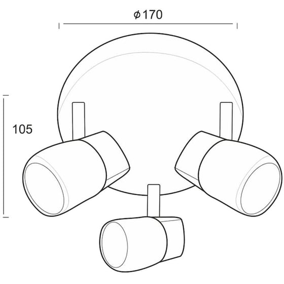 Σποτ Τρίφωτο Aca Naples 0901063nm Μεταλλικό - Ασημί image 1