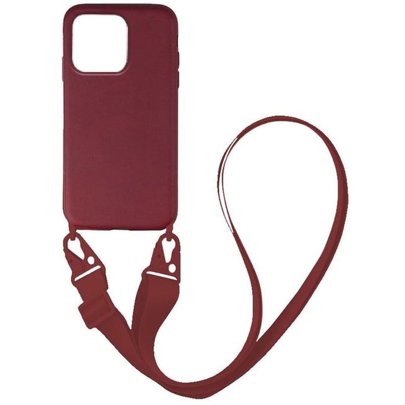 Θήκη Apple iPhone 13 Pro - Sonique Carryhang Liquid Silicone Strap - Μπορντό