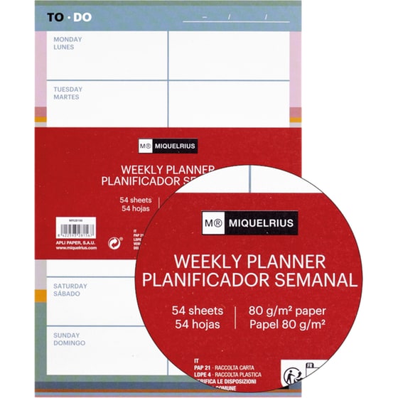 Οργανόγραμμα Miquelrius 2024 Εβδομαδιαίο Planner To Do A5 image 0