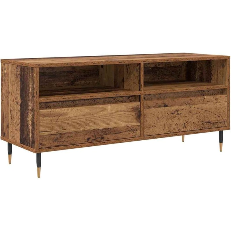 Έπιπλο Τηλεόρασης VidaXL με Συρτάρι 100 x 34,5 x 44,5 cm - Παλαιωμένο Ξύλο