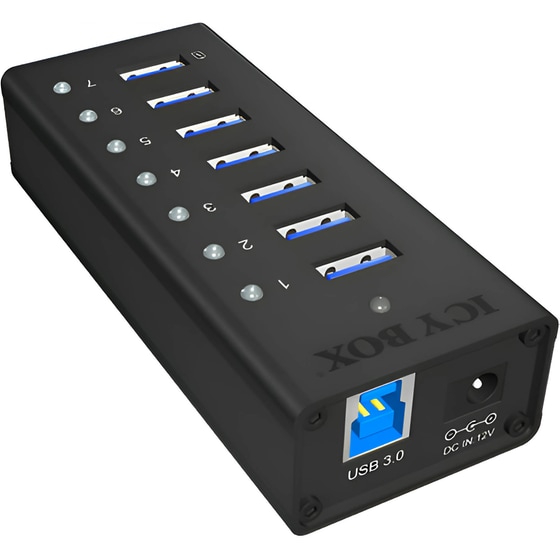 Icy Box IB-AC618 USB Hub 7-Port USB 3.0 συμβατό με USB-A image 0