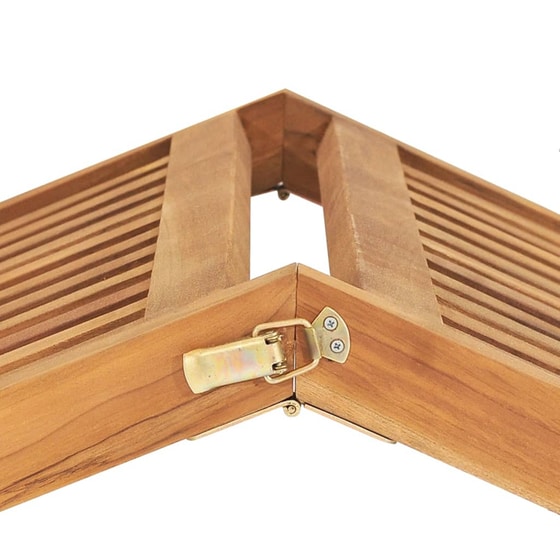 Ξαπλώστρα VidaXL από Μασίφ Ξύλο Teak 60x160x57 cm - Καφέ image 5