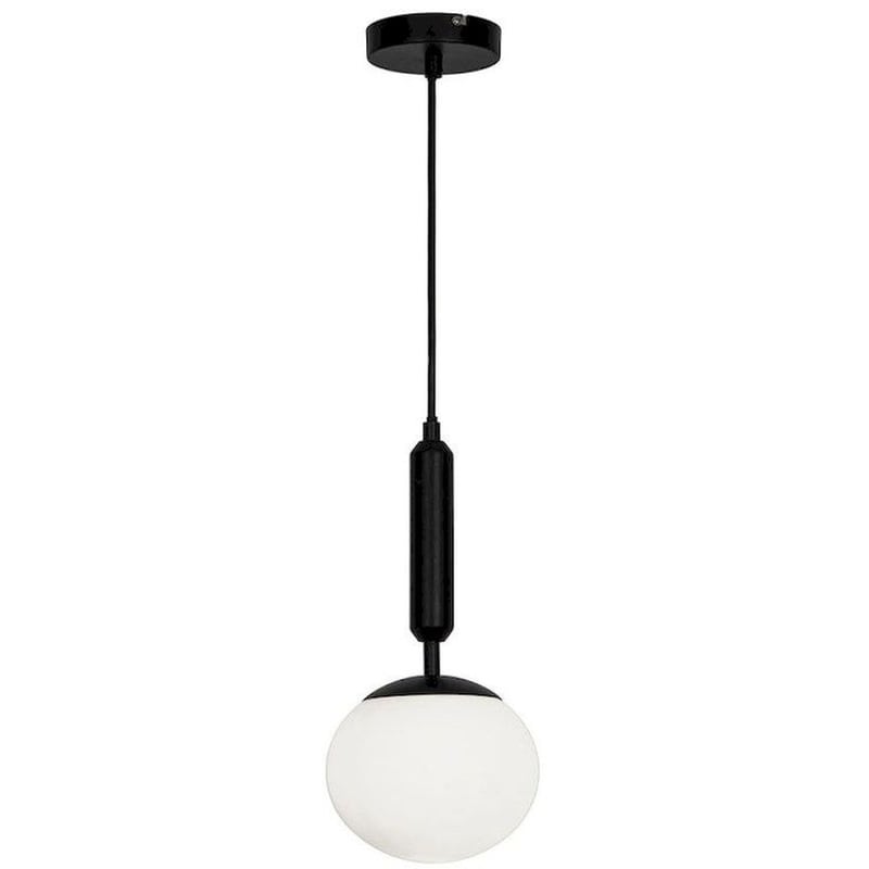 Φωτιστικό Οροφής Μονόφωτο Viokef Anouk 4228601 Γυάλινο/Μεταλλικό - Μαύρο/Λευκό