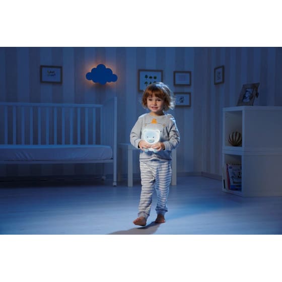 Παιδικό Φωτάκι Νυκτός Led Chicco 09830-20 Αρκουδάκι Με Μελωδία - Λευκό/Γαλάζιο image 3