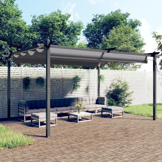 Κιόσκι Κήπου Vidaxl Ατσάλινο 4x3x2.2m - Ανθρακί image 2