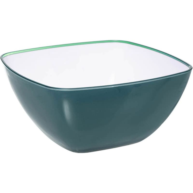 SPITISHOP Σαλατιέρα Spitishop F-v Square Πλαστική 19x19x9 cm - Πετρόλ/Λευκό