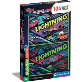 Παιδικό Παζλ Clementoni Glowing Lights Disney Cars Glow Racers (104 Κομμάτια)