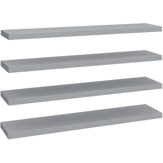 Ράφια Τοίχου VidaXL από MDF 120x23.5x3.8 cm 4 Τμχ - Γκρι image 0