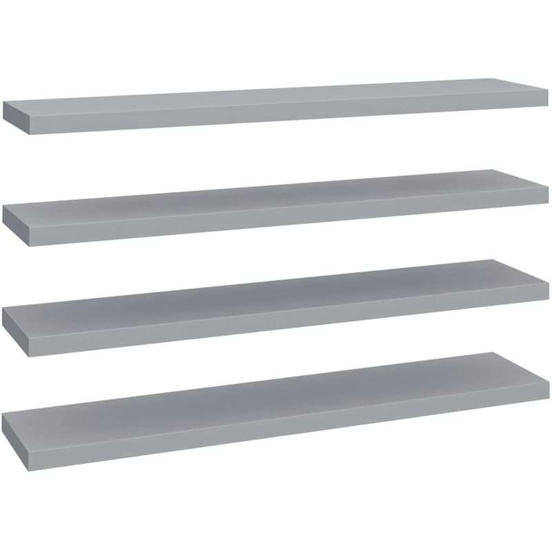 Ράφια Τοίχου VidaXL από MDF 120x23.5x3.8 cm 4 Τμχ - Γκρι