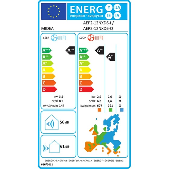 MIDEA All Easy Pro AEP2-12NXD6-I/O Κλιματιστικό Inverter 12.000 BTU A+++/A+++ με Ιονιστή & WiFi image 3