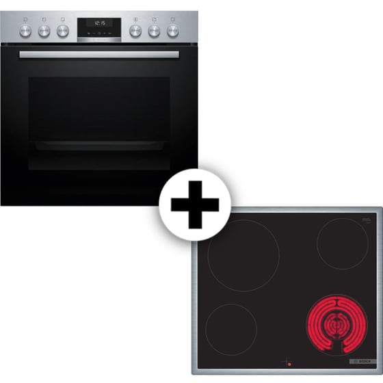 BOSCH HEG537BS4 & NKF645GA2E 71 Lt Inox Eντοιχιζόμενο Σετ Φούρνος και Εστία image 0